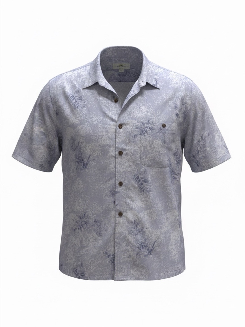 Island Shores Collared Short-Sleeve Hawaiian Tropical Print Button Down